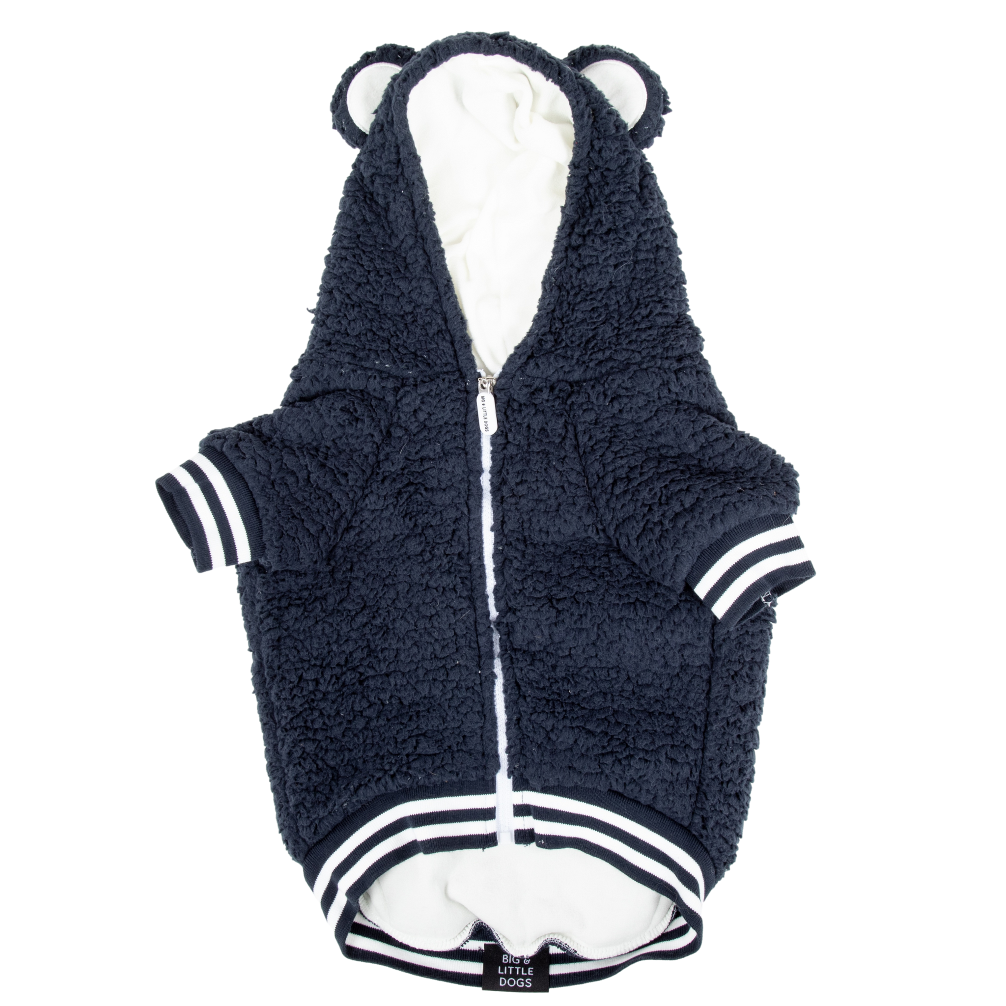 Teddy Dog Hoodie Jumper in Navy Blue