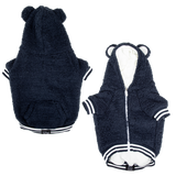 Teddy Dog Hoodie Jumper in Navy Blue