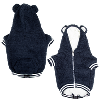 Teddy Dog Hoodie Jumper in Navy Blue