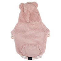 Teddy Dog Hoodie Jumper in Pink