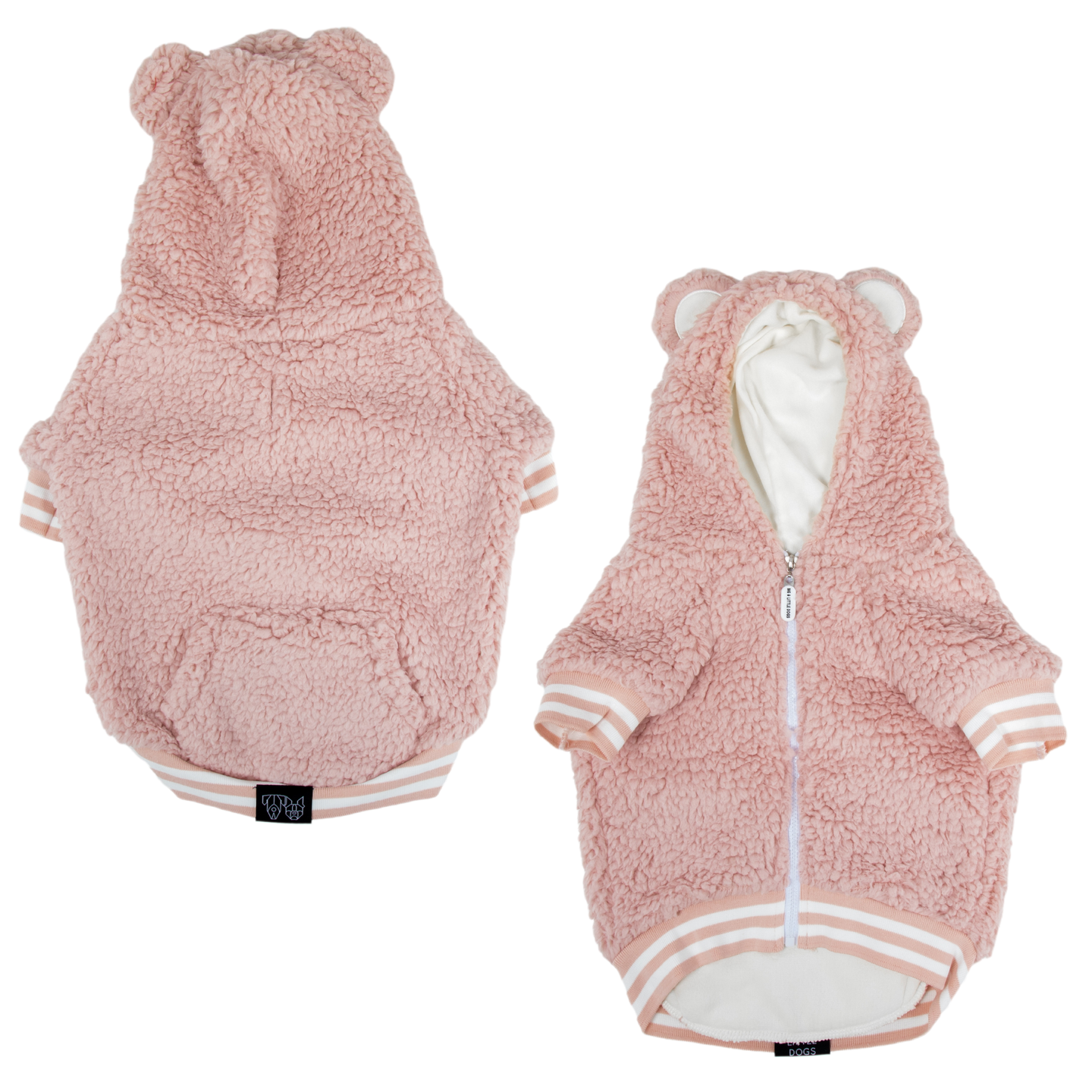 Teddy Dog Hoodie Jumper in Pink