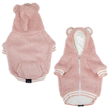 Teddy Dog Hoodie Jumper in Pink