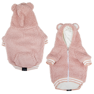 Teddy Dog Hoodie Jumper in Pink