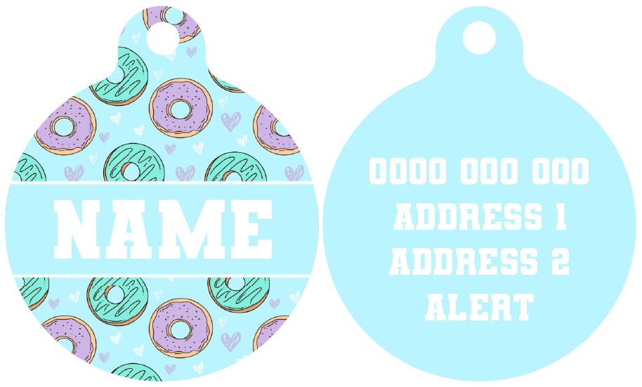 Pet ID Tag | Donut Kill My Vibe (Blue Version) (Blue)