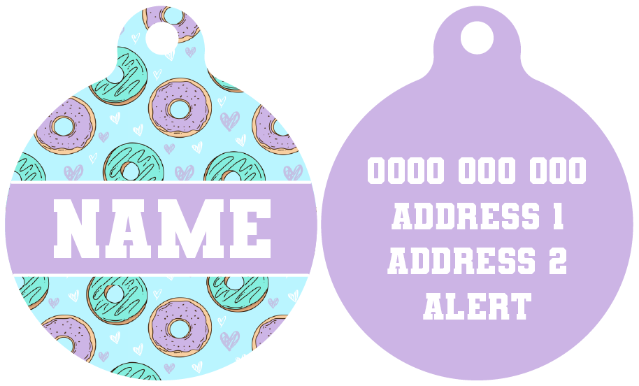 Pet ID Tag | Donut Kill My Vibe (Blue Version) (Purple)