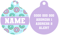 Pet ID Tag | Donut Kill My Vibe (Blue Version) (Purple)