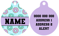 Pet ID Tag | Donut Kill My Vibe (Blue Version) (Purple)