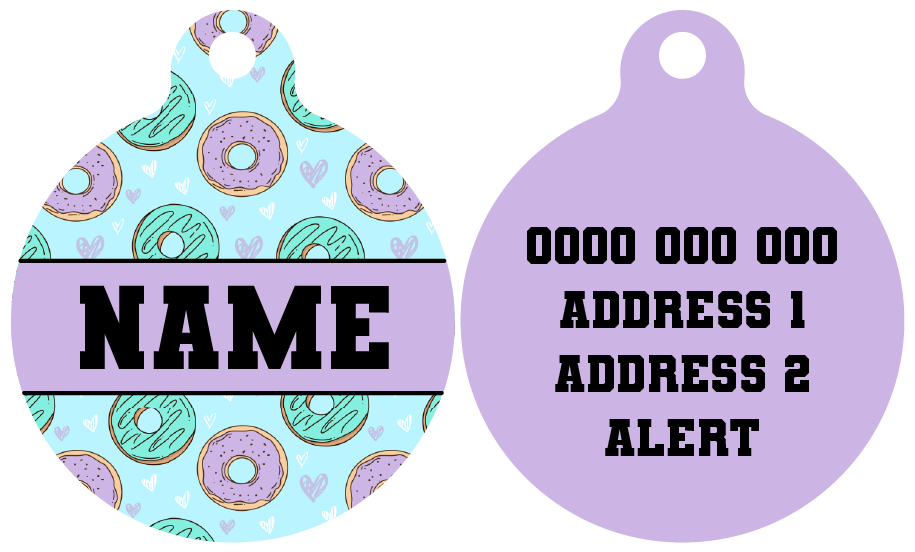 Pet ID Tag | Donut Kill My Vibe (Blue Version) (Purple)