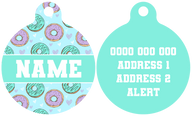 Pet ID Tag | Donut Kill My Vibe (Blue Version) (Teal)