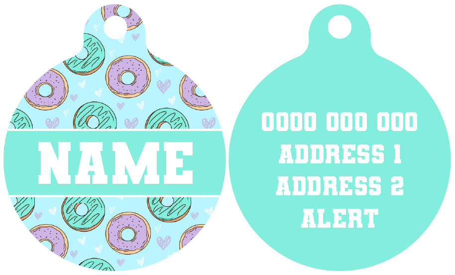 Pet ID Tag | Donut Kill My Vibe (Blue Version) (Teal)