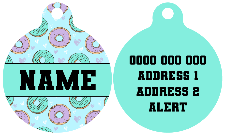 Pet ID Tag | Donut Kill My Vibe (Blue Version) (Teal)