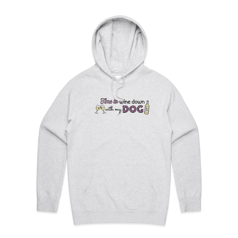 BLD LIFESTYLE CLUB HOODIE: "Time to Wine Down" | White Marle (Embroidery)
