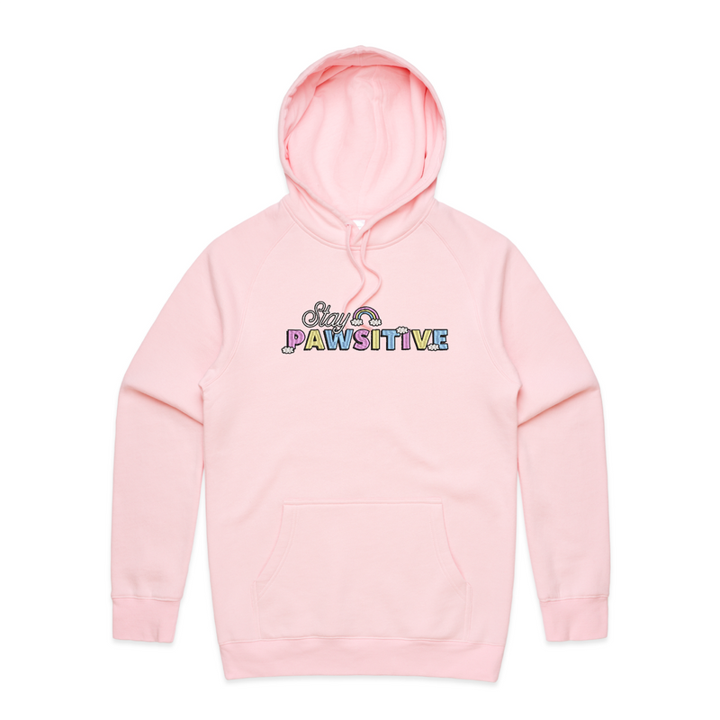 BLD LIFESTYLE CLUB HOODIE: "Stay Pawsitive" | Pink (Embroidery)