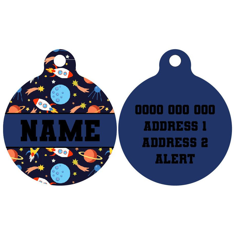 Pet ID Tag | Galactic Adventures (Blue)