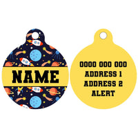 Pet ID Tag | Galactic Adventures (Yellow)