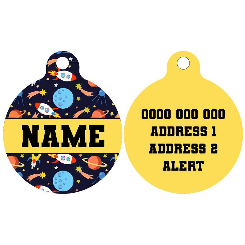 Pet ID Tag | Galactic Adventures (Yellow)