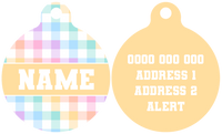 Pet ID Tag | Rainbow Gingham (Lemon)