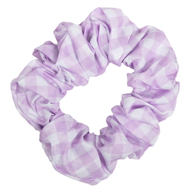 Hair Scrunchie Purple Berry Gingham
