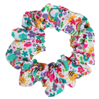 Hair Scrunchie Follow The Rainbow Rainbows Pink Sunshine Flowers Pastels Colourful Girl