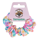 Hair Scrunchie Rainbow Gingham