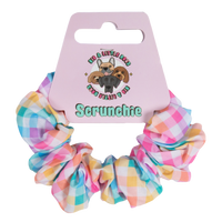 Hair Scrunchie Rainbow Gingham