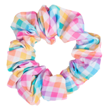 Hair Scrunchie Rainbow Gingham