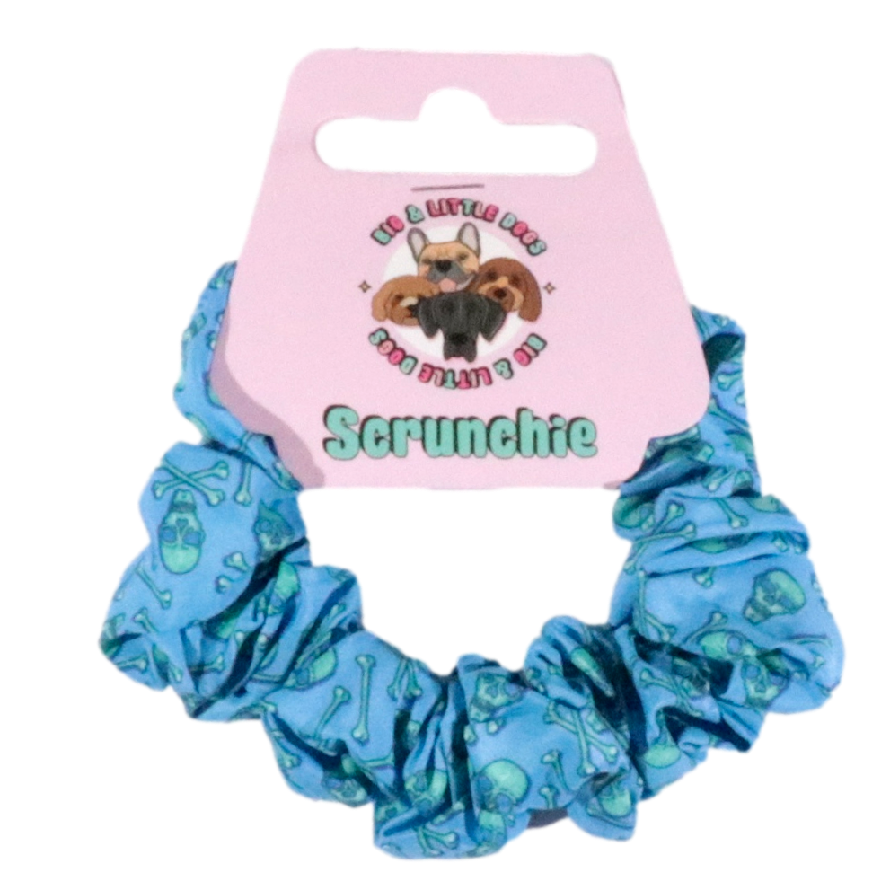 Hair Scrunchie Skull and Bones Blue Version