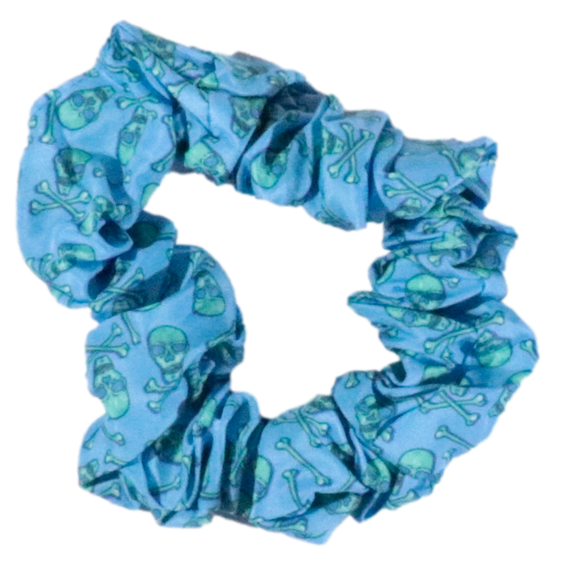 Hair Scrunchie Skull and Bones Blue Version