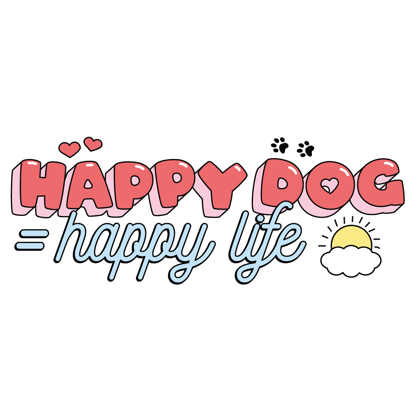 BLD LIFESTYLE CLUB TEE (Women's Sizing) (VARIOUS SIZES): "Happy Dog = Happy Life" | Peach (Digital Printing) {READY TO SHIP/FINAL SALE}