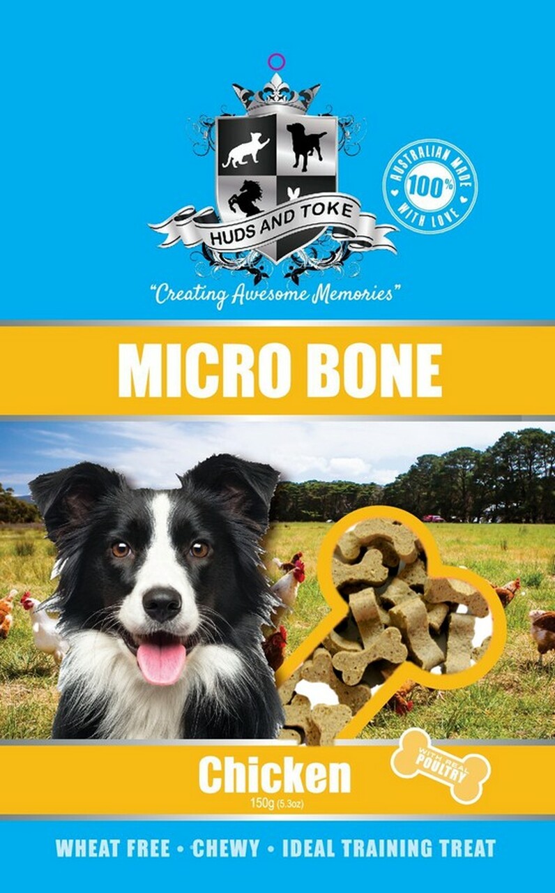 DOG TREATS Huds and Toke Micro Bone - Chicken | 150g Pkt