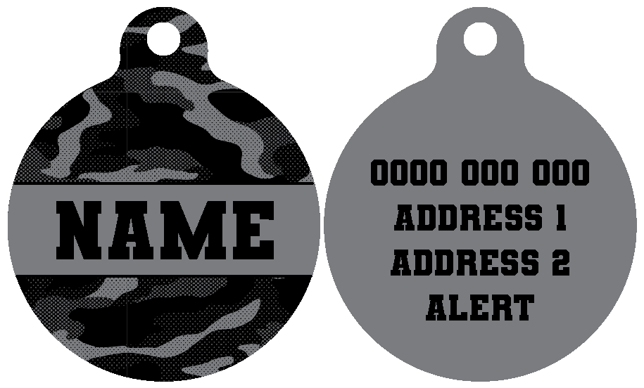 Pet ID Tag | Black Camo