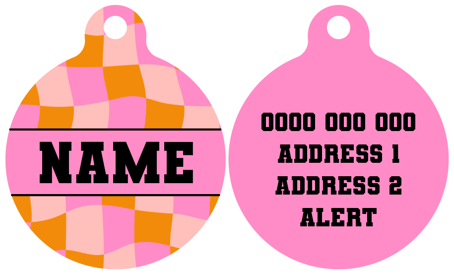Pet ID Tag | Check Yo'Self (Pink)