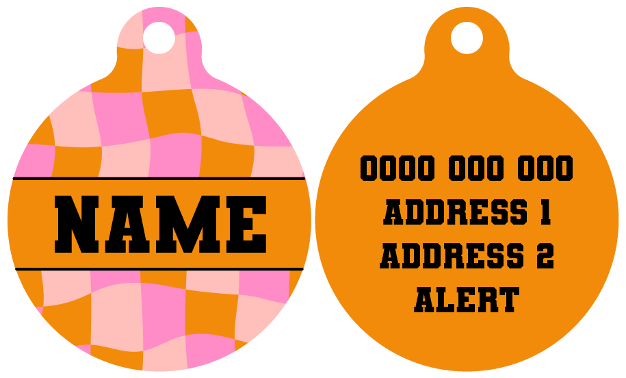 Pet ID Tag | Check Yo'Self (Orange)