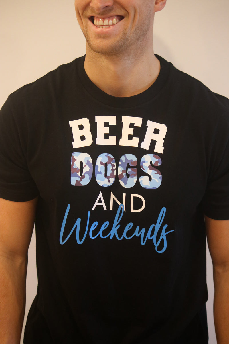 BLD LIFESTYLE CLUB TEE (Unisex Sizing): "Beer Dogs and Weekends" | Army (Vinyl)