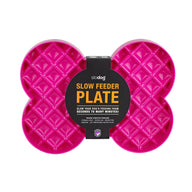 SloDog: No Gulp Bone-Shaped Slow Food Plate (Large) (Pink)