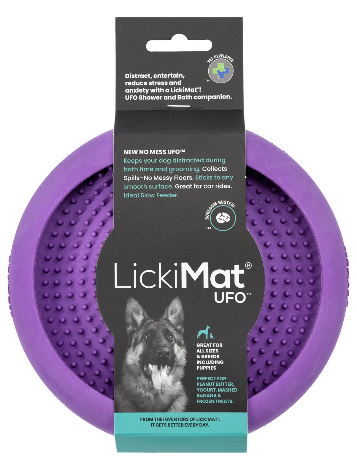 LICKIMAT: UFO Anti-Anxiety Licking Dog Bowl- Purple