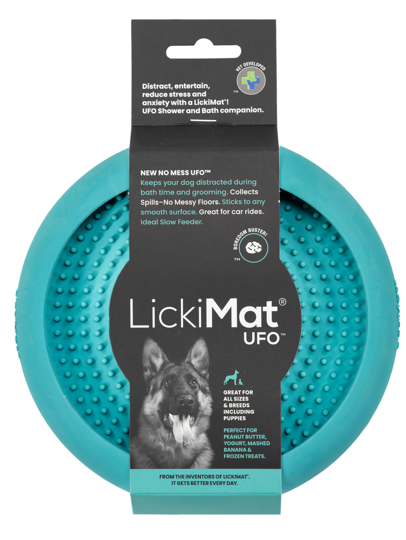 LICKIMAT: UFO Anti-Anxiety Licking Dog Bowl- Blue