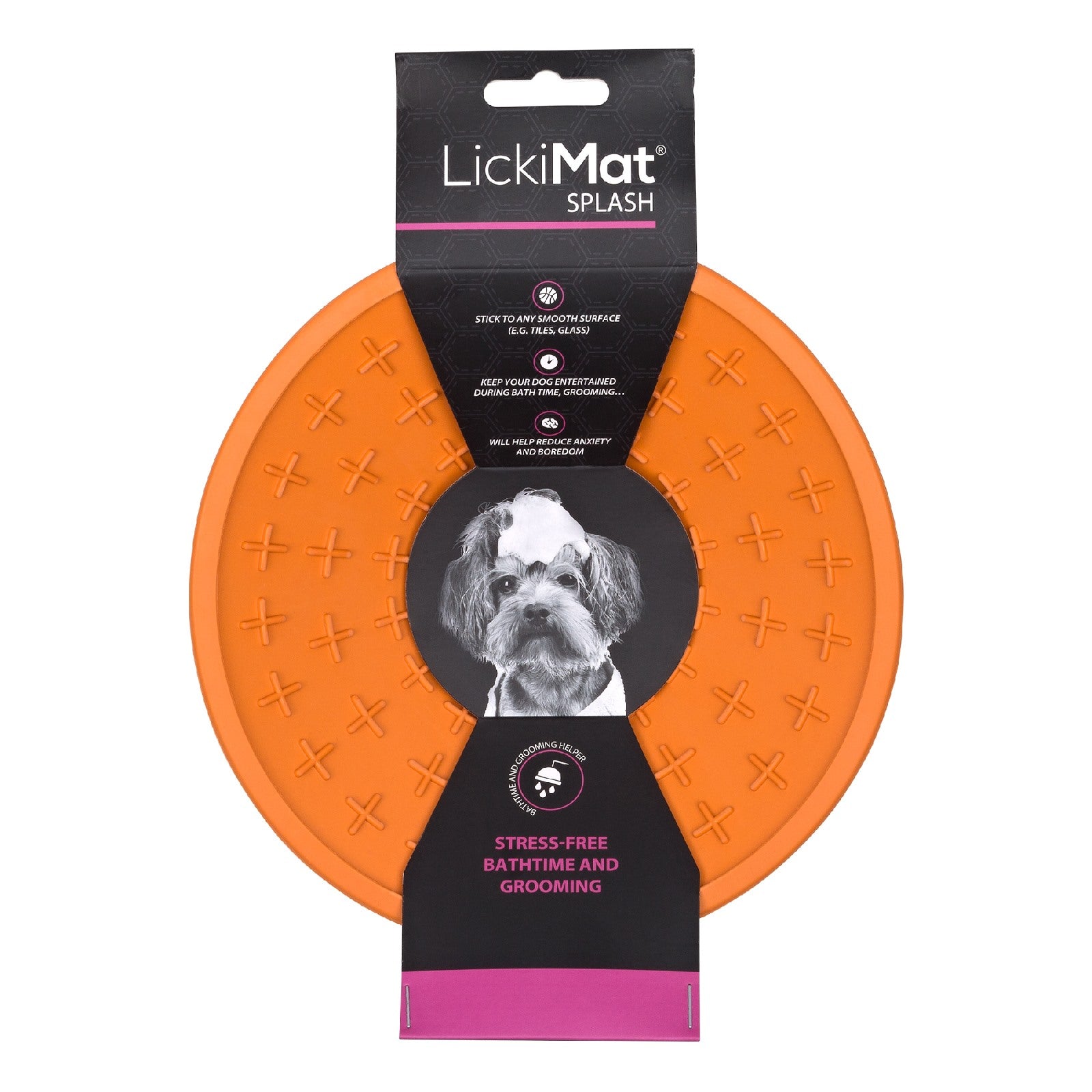 LICKIMAT: Splash Wall & Floor Suction Slow Feeder Bowl - Orange