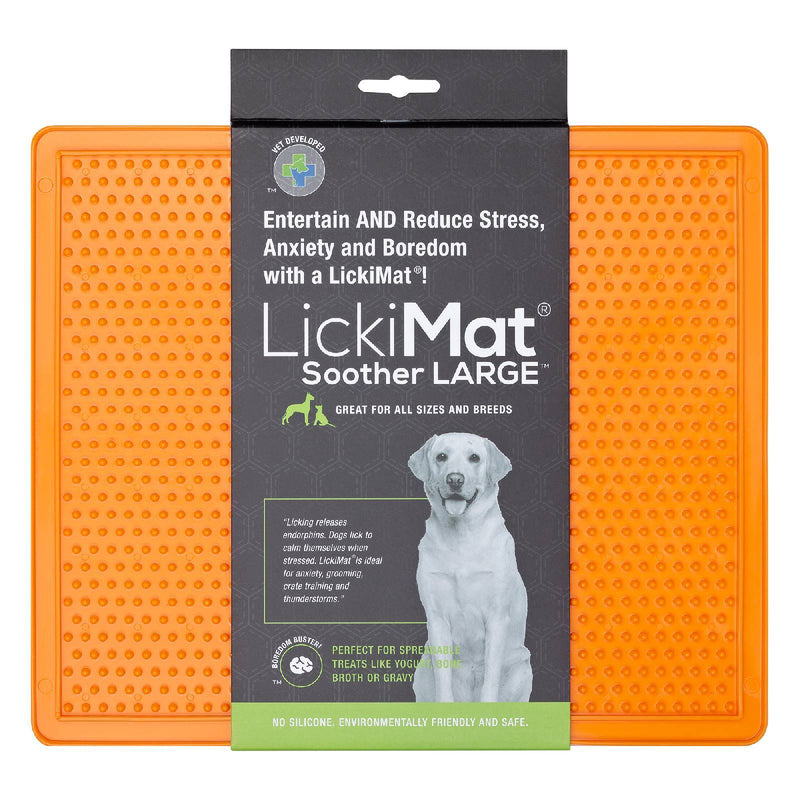LICKIMAT: Soother Original Slow Food Licking Mat (XLarge) - Orange