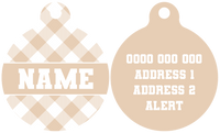 Pet ID Tag | Latte Gingham