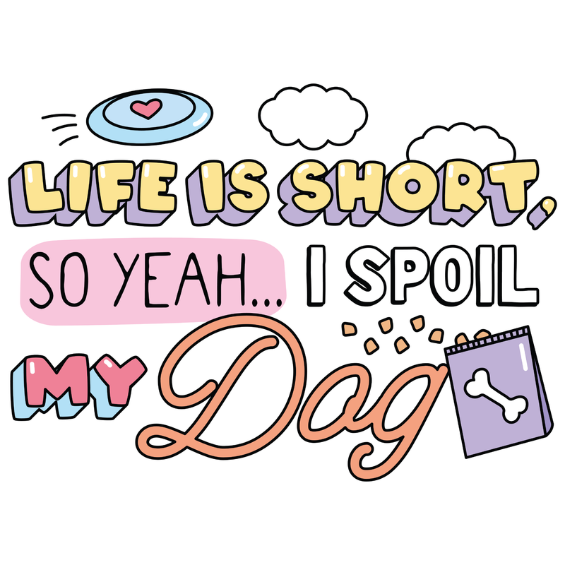 BLD LIFESTYLE CLUB HOODIE: "Life Is Short, So Yeah...I Spoil My Dog" | Grey Marle (Digital Printing)