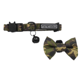 CAT COLLAR & BOW TIE: Cool Cat Camo