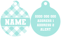 Pet ID Tag | Mint Gingham