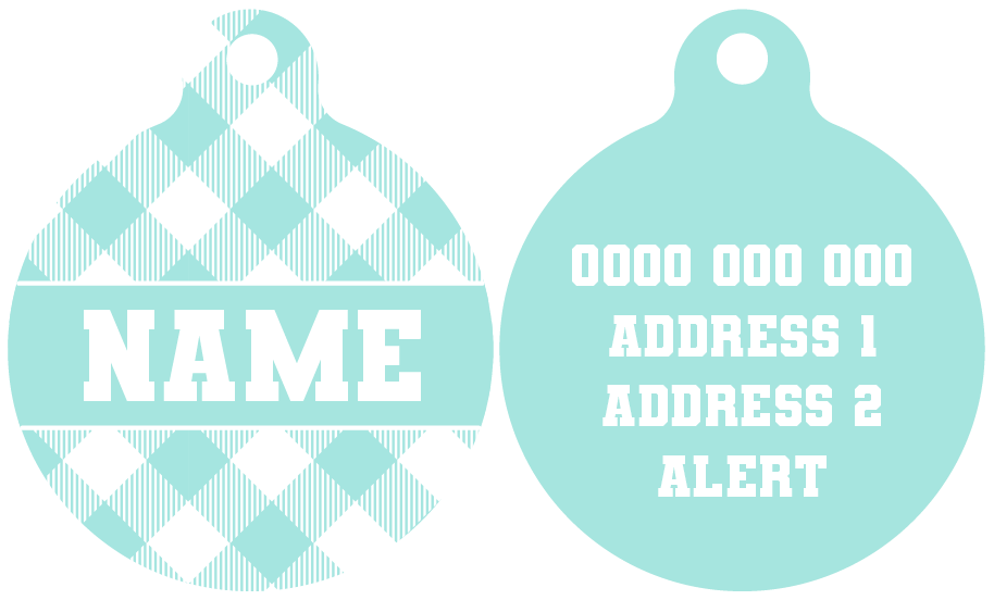 Pet ID Tag | Mint Gingham