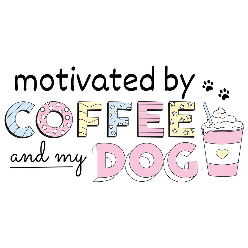 BLD LIFESTYLE CLUB HOODIE: "Motivated by Coffee and my Dog" | White Marle (Embroidery)