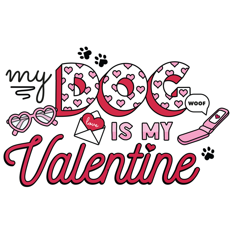 BLD LIFESTYLE CLUB TEE (Unisex Sizing): "My Dog Is My Valentine" | White (Digital Printing)