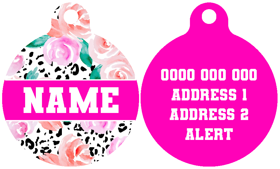 Pet ID Tag | Pretty as a Peony (Pink)