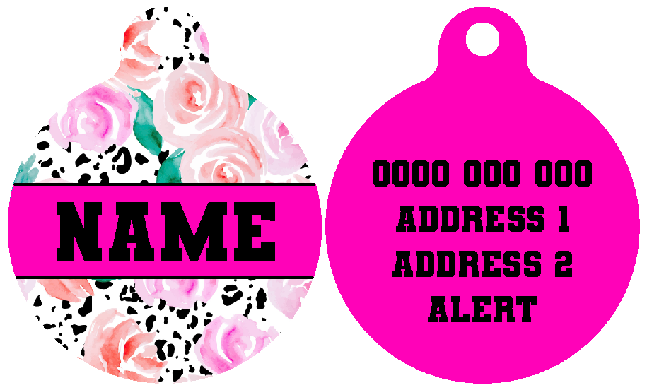 Pet ID Tag | Pretty as a Peony (Pink)