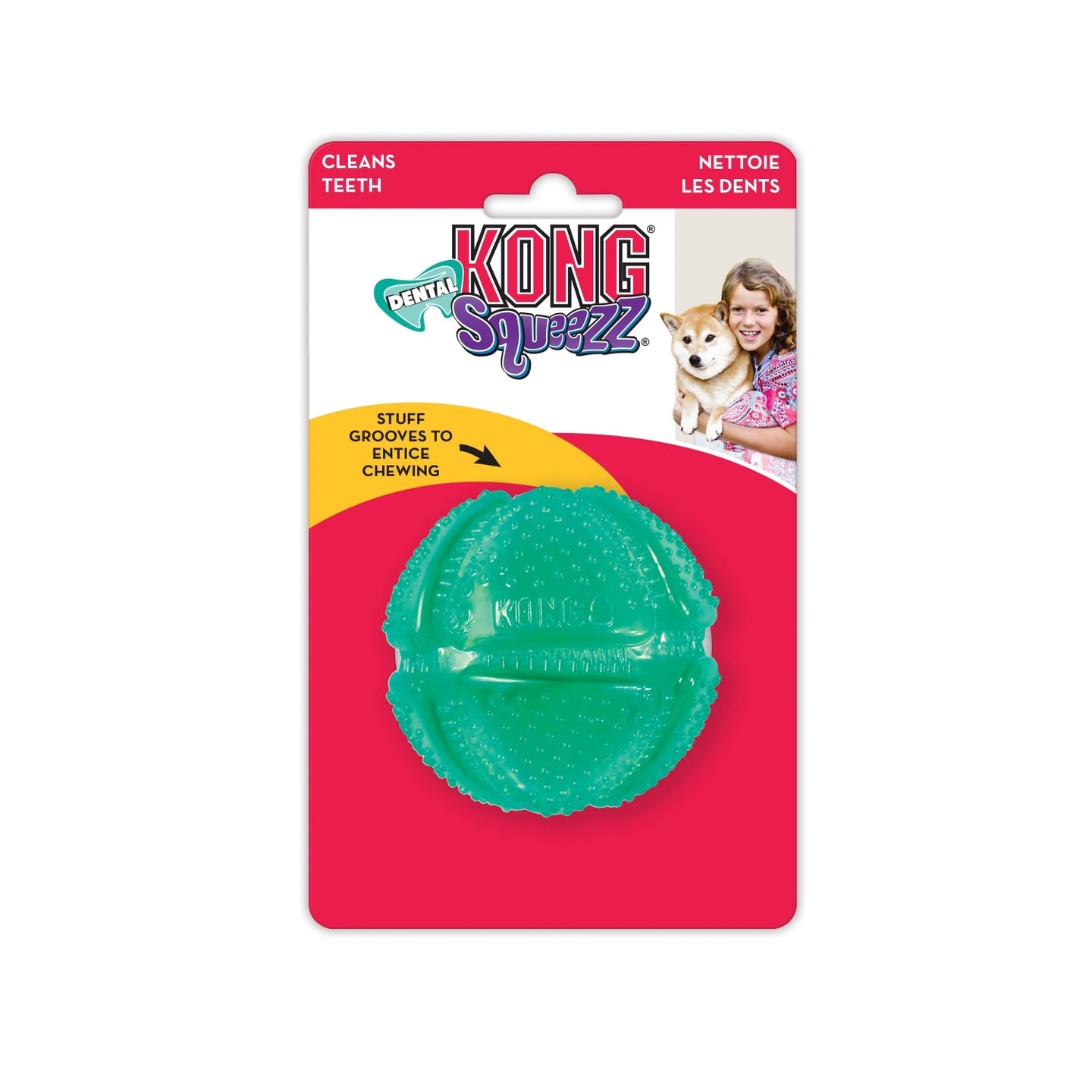 KONG: Squeezz Dental Rubber Ball (Medium)