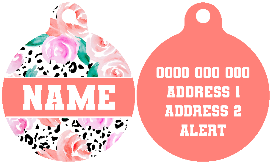 Pet ID Tag | Pretty as a Peony (Peach)